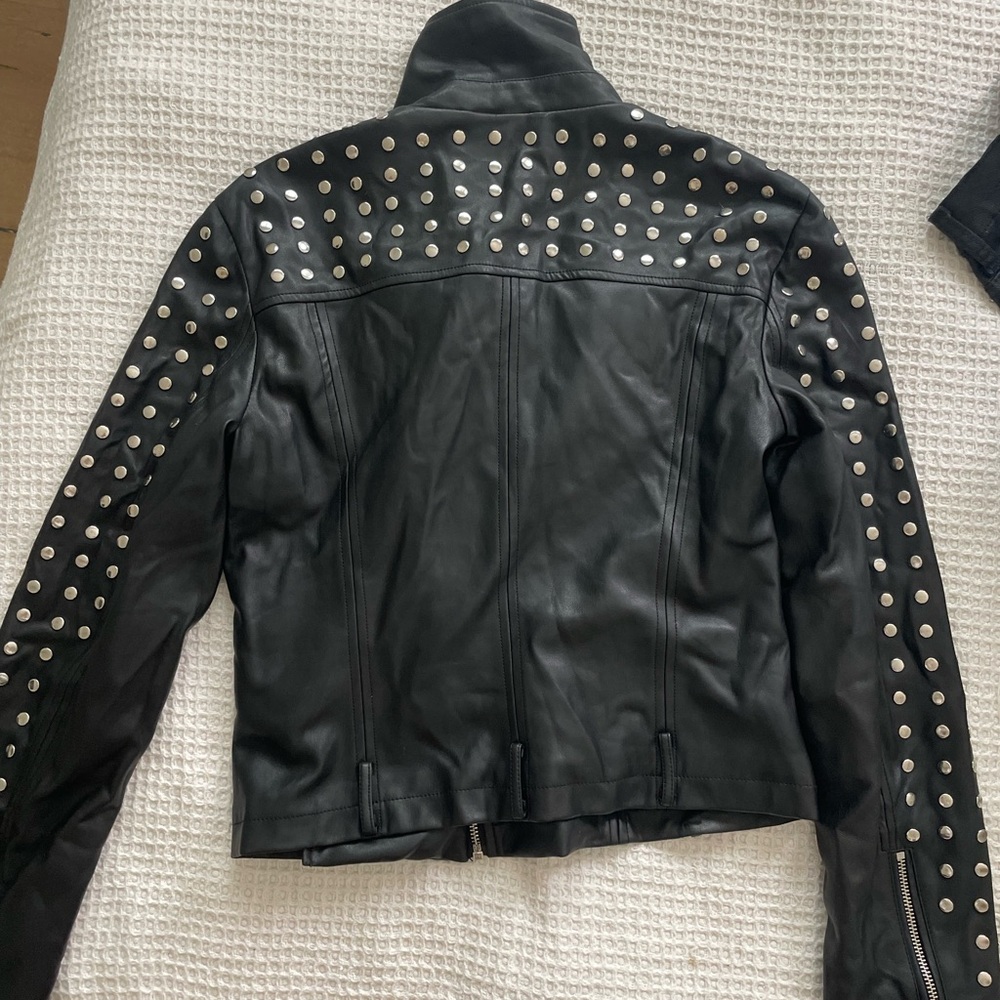 Black leather jacket
